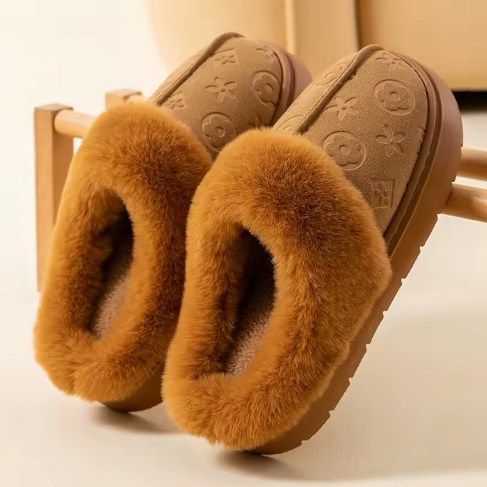 Brown Faux Fur Lined Slippers Cozy Warm | Women’s